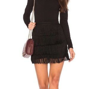 NWTS: Black BB Dakota fringe skirt size 2